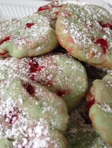 Pistachio Cherry Meltaway Cookies