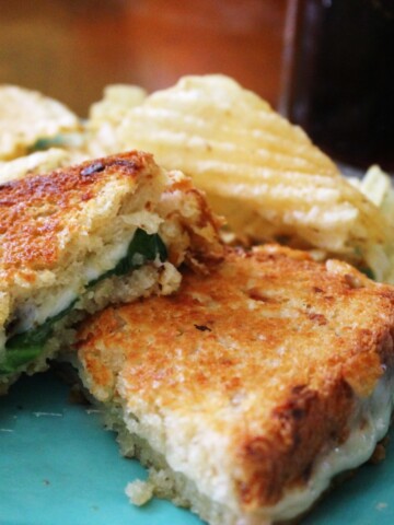 Cheese sandwich on Casatiello bread.