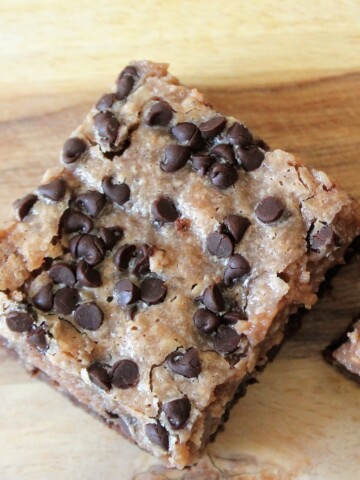 Chocolate Cream Cheese Bar with mini chocolate chips.