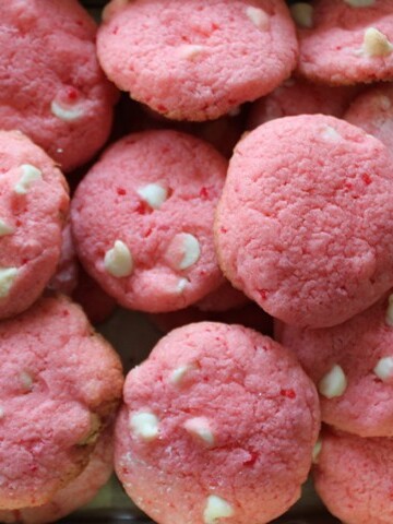 Strawberry Cookies with White Chocolate Chips