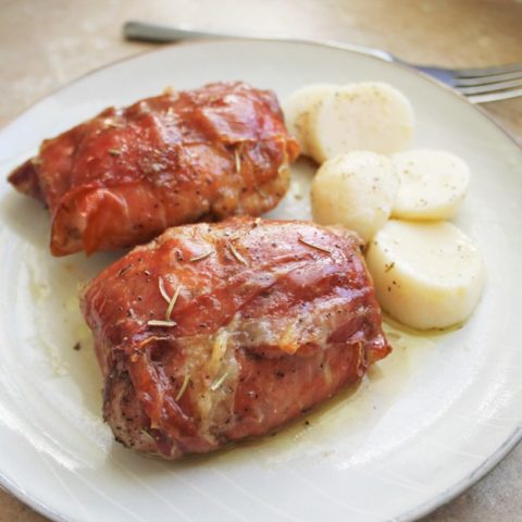 Prosciutto Wrapped Chicken Thighs