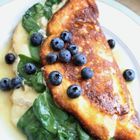 Souffle Omelette with Spinach and Brie